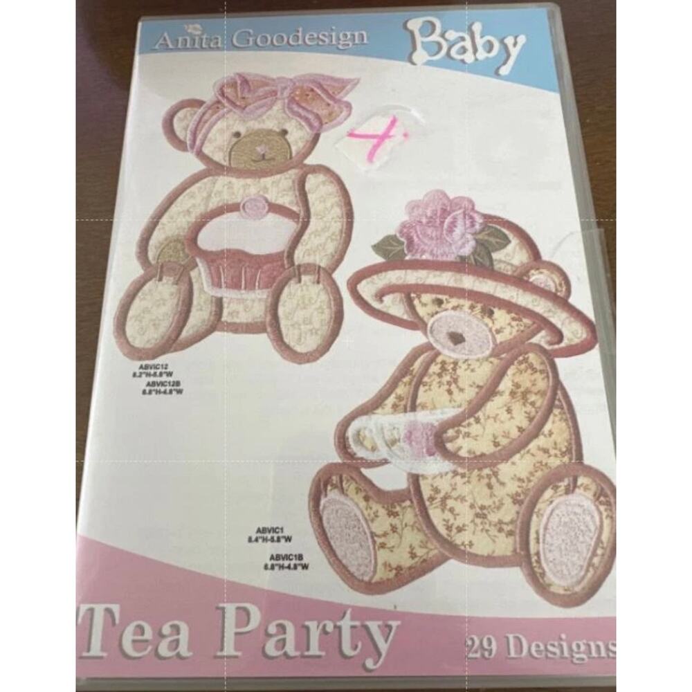Anita Goodesign Baby Tea Party 29 designs Teddy Bears Goose Bunny